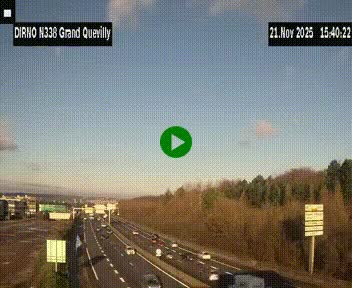 Webcam routière sur N338 à hauteur de Grand-Quevilly en périphérie de Rouen. Vue orientée vers Rouen