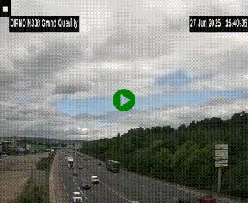 Webcam routière sur N338 à hauteur de Grand-Quevilly en périphérie de Rouen. Vue orientée vers Rouen