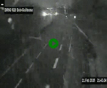 Webcam routière à hauteur de Bois-Guillaume en périphérie de Rouen. Vue orientée vers Rouen