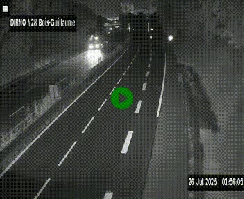 Webcam routière à hauteur de Bois-Guillaume en périphérie de Rouen. Vue orientée vers Rouen