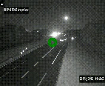 Webcam autoroute A150 à hauteur de La Vaupalière en périphérie de Rouen. Vue orientée vers Rouen