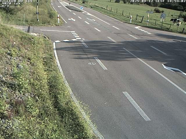 Webcam sur la RD164 à Tilleux. Vue orientée vers Neufchâteau