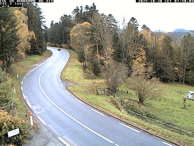 Caméra à proximité du col du Bonhomme sur la D415 à Plainfaing vers l'Alsace