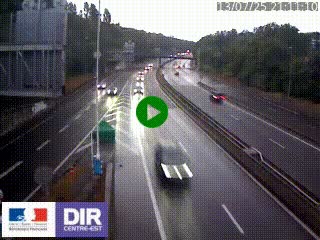 Caméra autoroute sur A6 - Valvert, près de Lyon, en direction de Paris, à hauteur de la sortie 36 Porte du Valvert