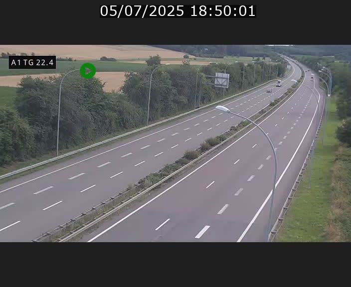 Traffic live webcam Luxembourg Flaxweiler - A1 direction Luxembourg - BK 22.4