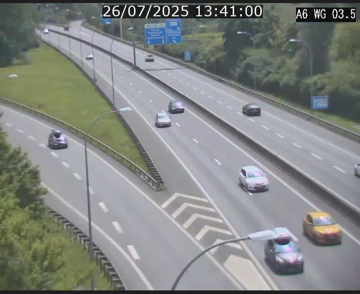 Traffic live webcam Luxembourg - Croix de Cessange - A6 - BK 3.5 - direction France/Allemagne