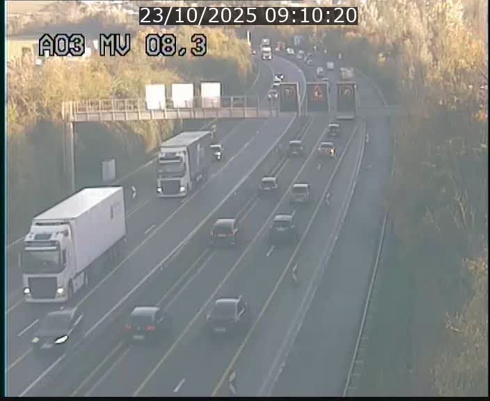 Webcam Autoroute après la Croix de Bettembourg en direction de Luxembourg sur l'A3