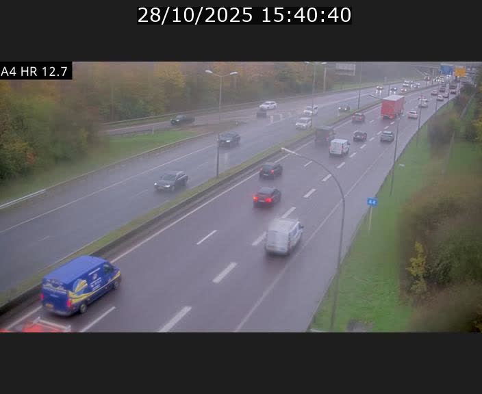 Traffic live webcam Luxembourg Esch sur Alzette - A4 - BK 12.7 - direction Esch-Belval