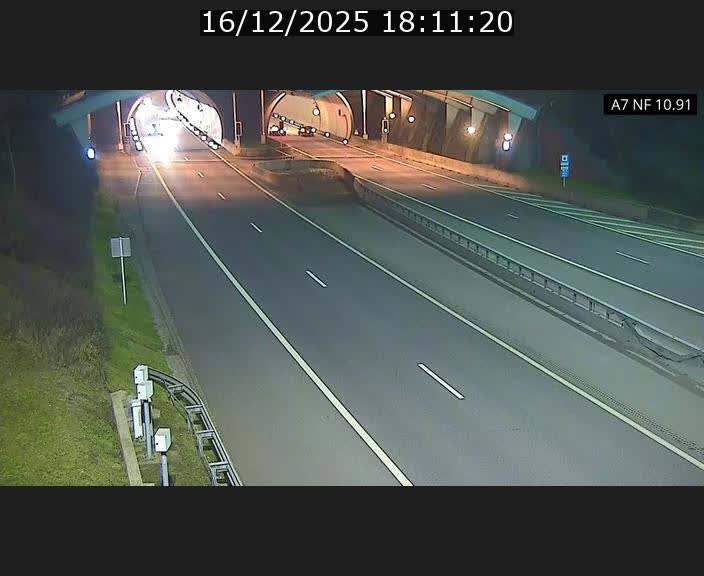 Caméra trafic Luxembourg - A7, Tunnel Gousselerbierg, entrée sud, direction Mersch
