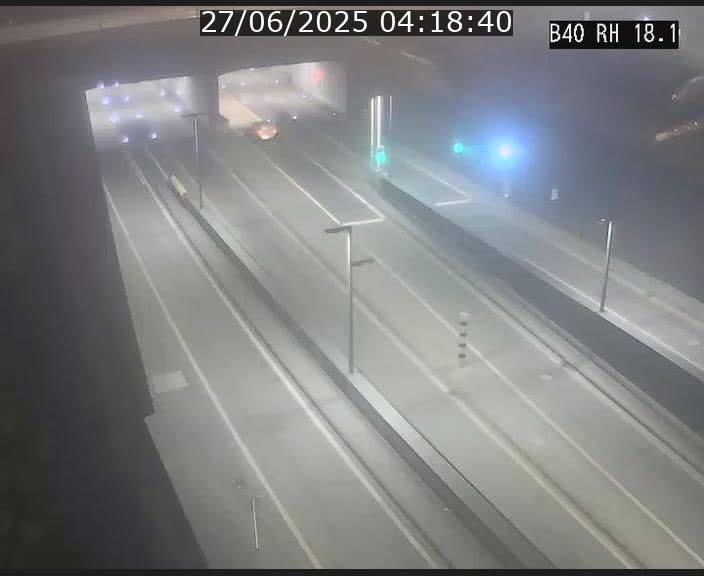 Webcam sur la route de contournement d'Esch-Belval avant le tunnel Central Gate au niveau de la porte de France et du radar fixe