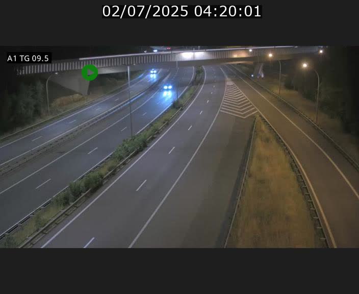 Traffic live webcam Luxembourg Jonction Grünewald - A1 direction Luxembourg-ville - BK 9.5