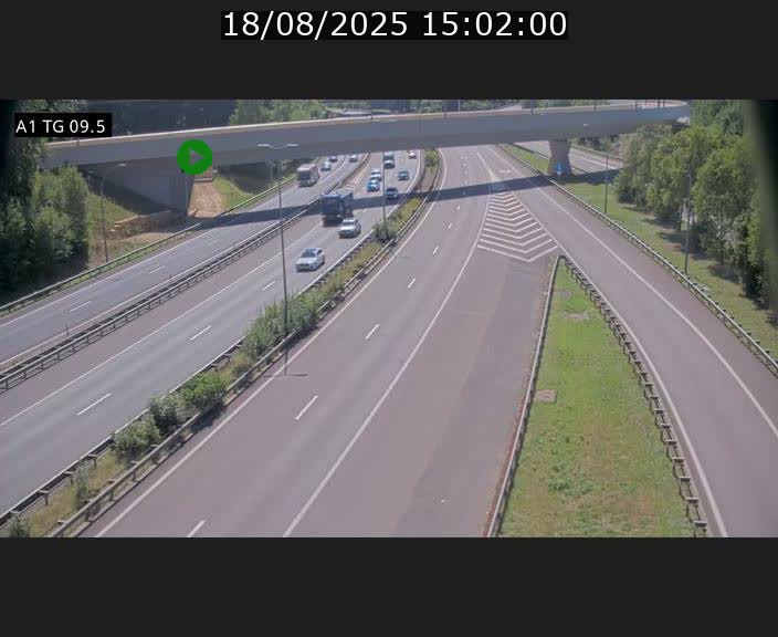 Traffic live webcam Luxembourg Jonction Grünewald - A1 direction Luxembourg-ville - BK 9.5