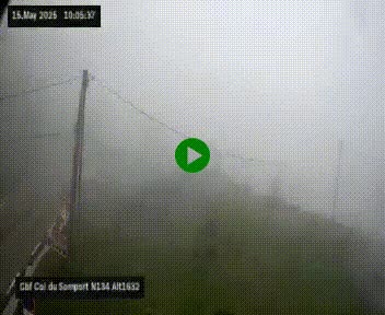 Webcam au col du Somport, côté français, sur la N134, dans les Pyrénées, en direction de l'Espagne, à 1632 mètres d'altitude