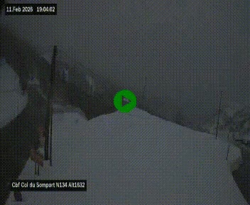 Webcam au col du Somport, côté français, sur la N134, dans les Pyrénées, en direction de l'Espagne, à 1632 mètres d'altitude