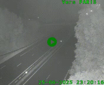 Caméra routière sur l'autoroute A20 au nord de Limoges, à la jonction avec la N520. Vue orientée vers Paris