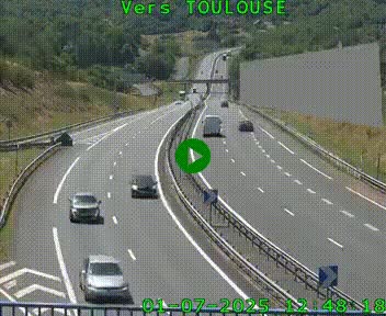 Caméra routière sur l'autoroute A20 à Noailles, en périphérie de Brive-la-Gaillarde. Vue orientée vers Toulouse