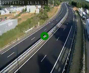 Caméra autoroute A75 à hauteur du col du rocher blanc en direction de Montpellier
