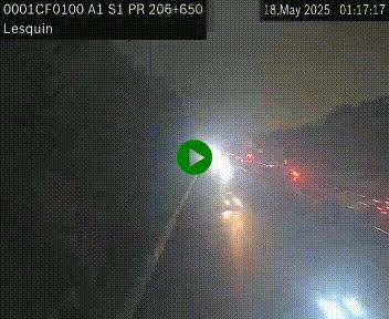 Webcam autoroute A1 à hauteur de Lesquin. Vue orientée vers Lille