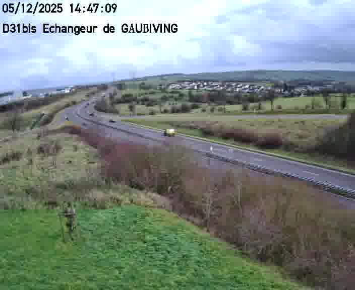 Dispositif d’observation sur D31bis (France) à Gaubiving, en direction de Sarreguemines, offrant une visualisation fiable des conditions de circulation.