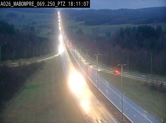 Webcam E25 (A26) à Mabompré. Vue orientée vers Liège