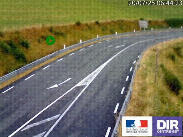 Webcam sur le col Pin Bouchain, vue orientée vers Roanne, en provenance de Lyon sur la nationale 7 (N7)