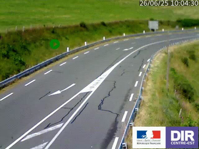 Webcam sur le col Pin Bouchain, vue orientée vers Roanne, en provenance de Lyon sur la nationale 7 (N7)