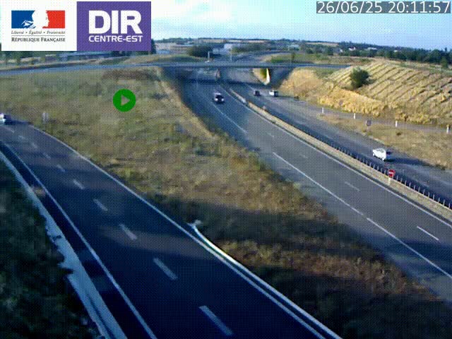 Webcam sur le contournement de Valence, sur la Nationale 7, caméra orientée vers Lyon