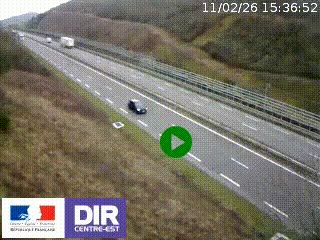 Webcam au niveau du col de Bois Clair à hauteur de Cluny sur la N79. Vue orientée vers Mâcon