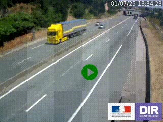 Caméra autoroutière sur l'A47 à hauteur de Givors, a proximité de Lyon. La webcam est orientée vers Lyon