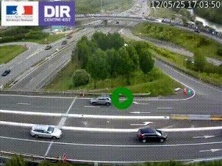 Webcam traffic à Grenoble-sud sur l'autoroute A480. Vue orientée vers l'entrée et la sortie de Grenoble