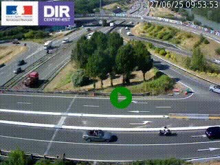 Webcam traffic à Grenoble-sud sur l'autoroute A480. Vue orientée vers l'entrée et la sortie de Grenoble