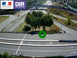 Webcam traffic à Grenoble-sud sur l'autoroute A480. Vue orientée vers l'entrée et la sortie de Grenoble