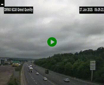 Webcam routière sur N338 à hauteur de Grand-Quevilly en périphérie de Rouen. Vue orientée vers Rouen