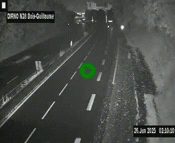 Webcam routière à hauteur de Bois-Guillaume en périphérie de Rouen. Vue orientée vers Rouen