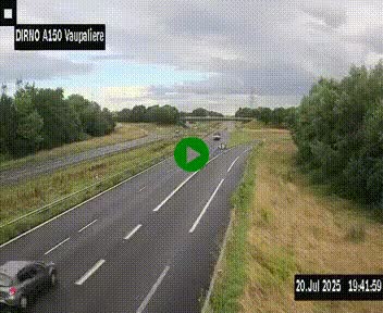 Webcam autoroute A150 à hauteur de La Vaupalière en périphérie de Rouen. Vue orientée vers Rouen