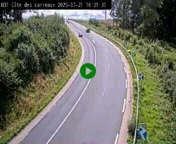 Webcam en haut de la Côte des Carreaux sur la N31 à Avesnes-en-Bray. Vue orientée vers Rouen