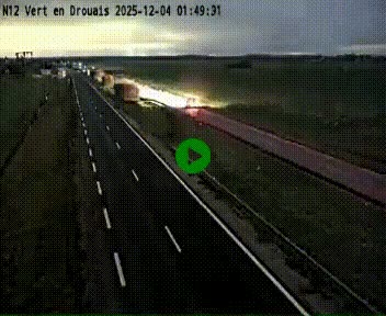 Webcam à hauteur de Vert-en-Drouais sur la N12, en périphérie de Dreux. Vue orientée vers Alençon
