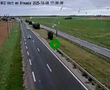 Webcam à hauteur de Vert-en-Drouais sur la N12, en périphérie de Dreux. Vue orientée vers Alençon