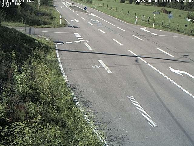 Webcam sur la RD164 à Tilleux. Vue orientée vers Neufchâteau