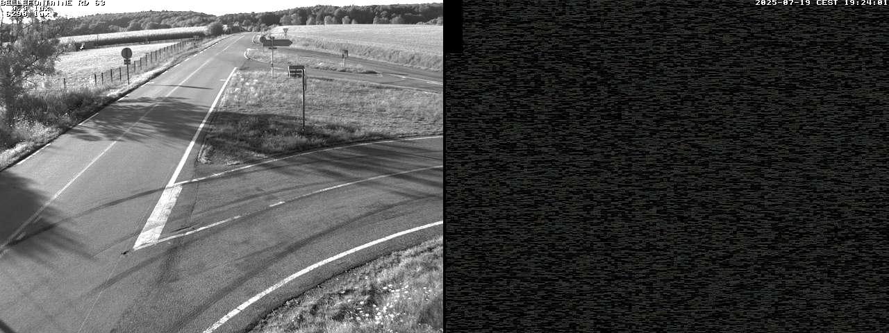 Webcam à Bellefontaine dans les Vosges à 552 mètres d'altitude sur la D63, à la jonction avec la D20A