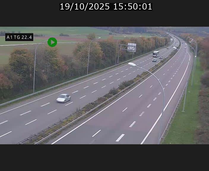 Traffic live webcam Luxembourg Flaxweiler - A1 direction Luxembourg - BK 22.4