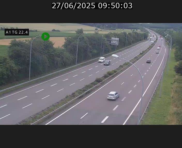 Traffic live webcam Luxembourg Flaxweiler - A1 direction Luxembourg - BK 22.4
