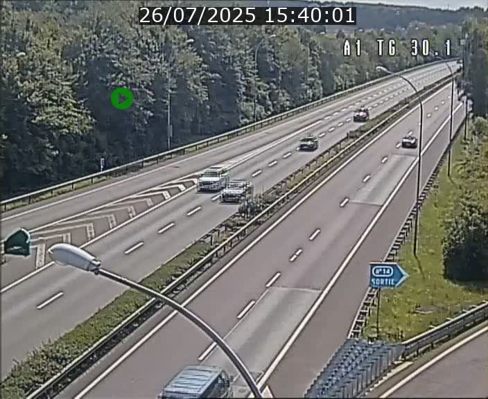 Traffic live webcam Luxembourg Grevenmacher - A1 direction Luxembourg - BK 30.1