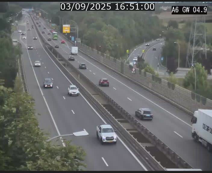 Traffic live webcam Luxembourg Croix de Cessange - A6 - BK 4.9 - direction Belgique