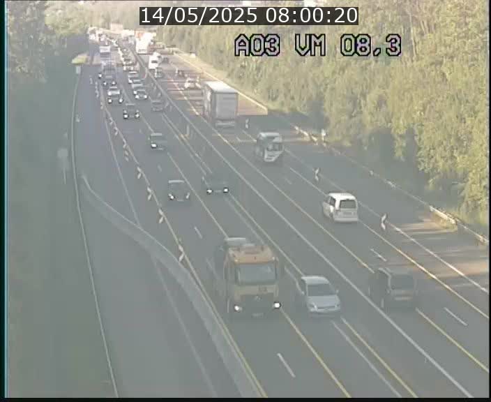 Traffic live webcam Luxembourg Bettembourg - A3 - BK 8.3 - direction France