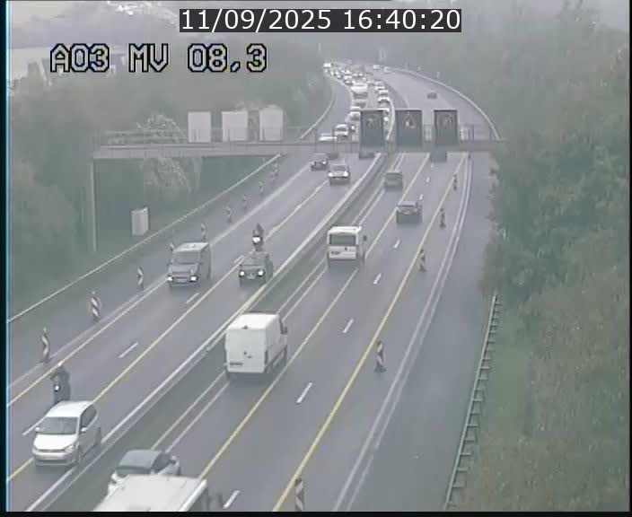 Webcam Autoroute après la Croix de Bettembourg en direction de Luxembourg sur l'A3