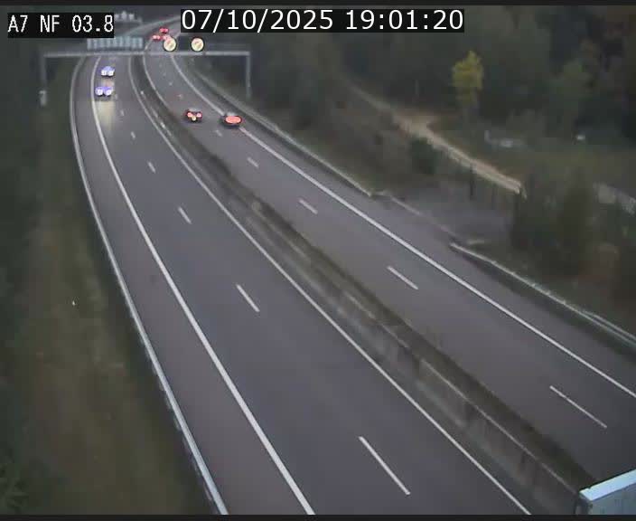 Webcam autoroute A7 au Luxembourg à la sortie du Tunnel Stafelter vers le Nord