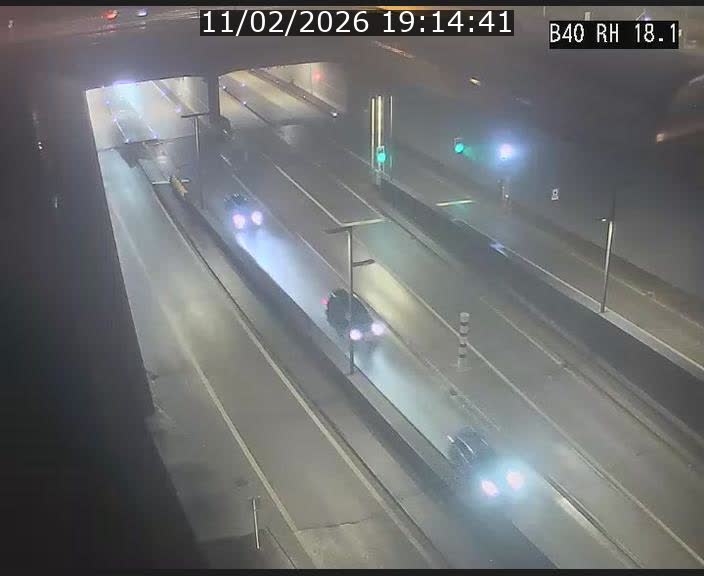 Webcam sur la route de contournement d'Esch-Belval avant le tunnel Central Gate au niveau de la porte de France et du radar fixe