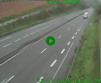Caméra routière sur l'autoroute A20 à Saint-Hilaire-Bonneval, au sud de Limoges. Vue orientée vers Paris