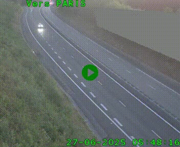 Caméra routière sur l'autoroute A20 à Saint-Pardoux-l'Ortigier, à la jonction avec l'A89. Vue orientée vers Paris
